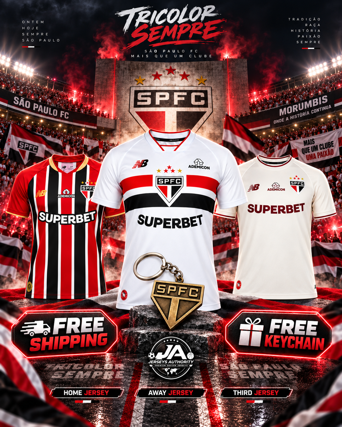 Sao Paulo Combo 26/27, Home, Away and Third - Fan Version