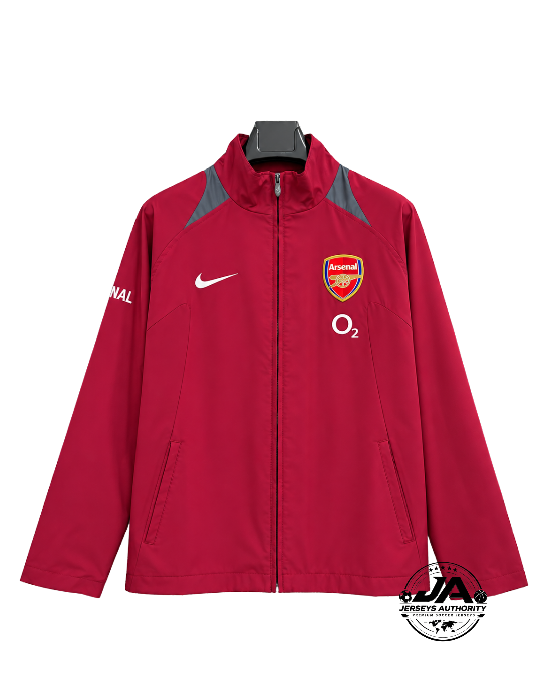 26/27 Arsenal Red Full Zipper Windbreaker - front
