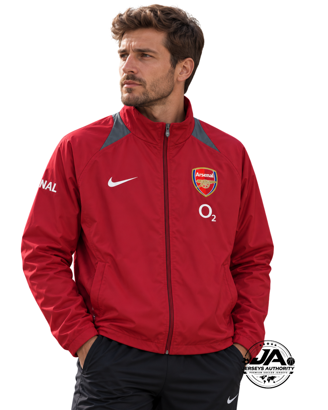 26/27 Arsenal Red Full Zipper Windbreaker - model
