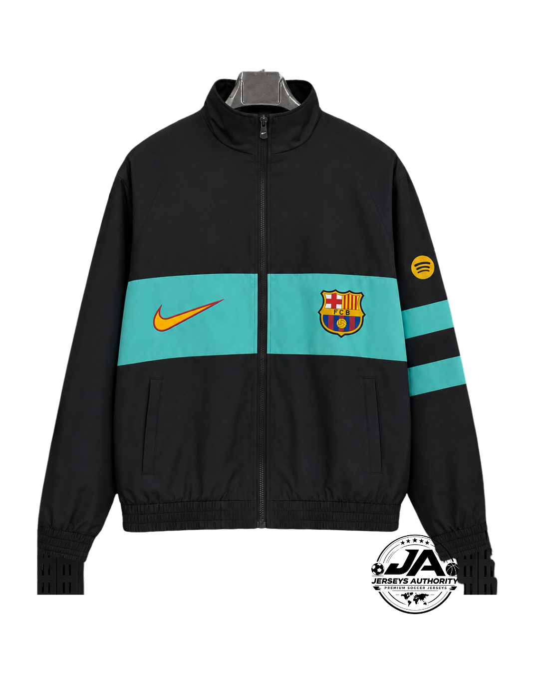 26/27 Barcelona Black Full Zipper Windbreaker - front