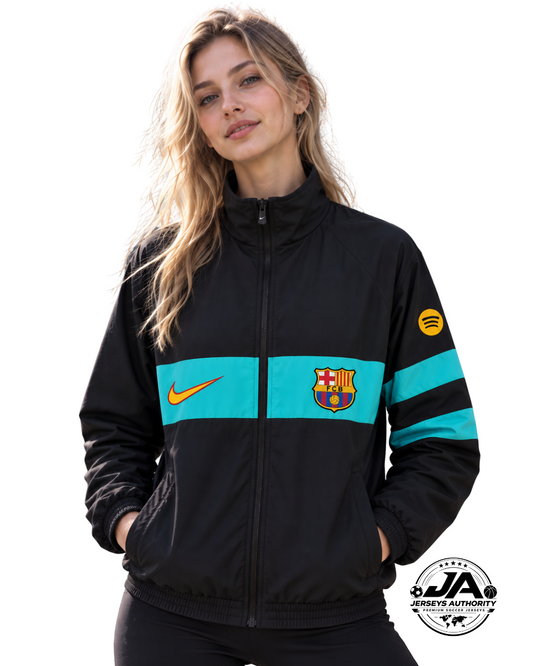 26/27 Barcelona Black Full Zipper Windbreaker - model-women