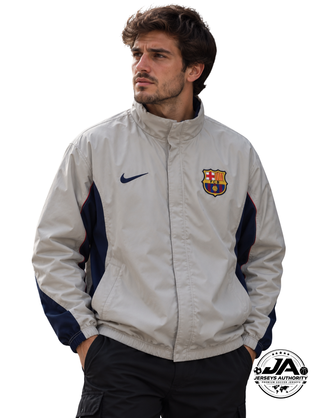 26/27 Barcelona Brown Full Zipper Windbreaker - model