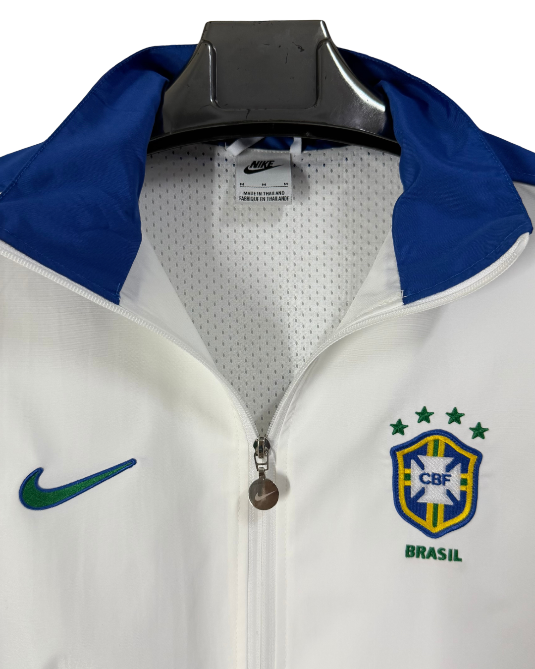 26/27 Brazil White Full Zipper Windbreaker - detail