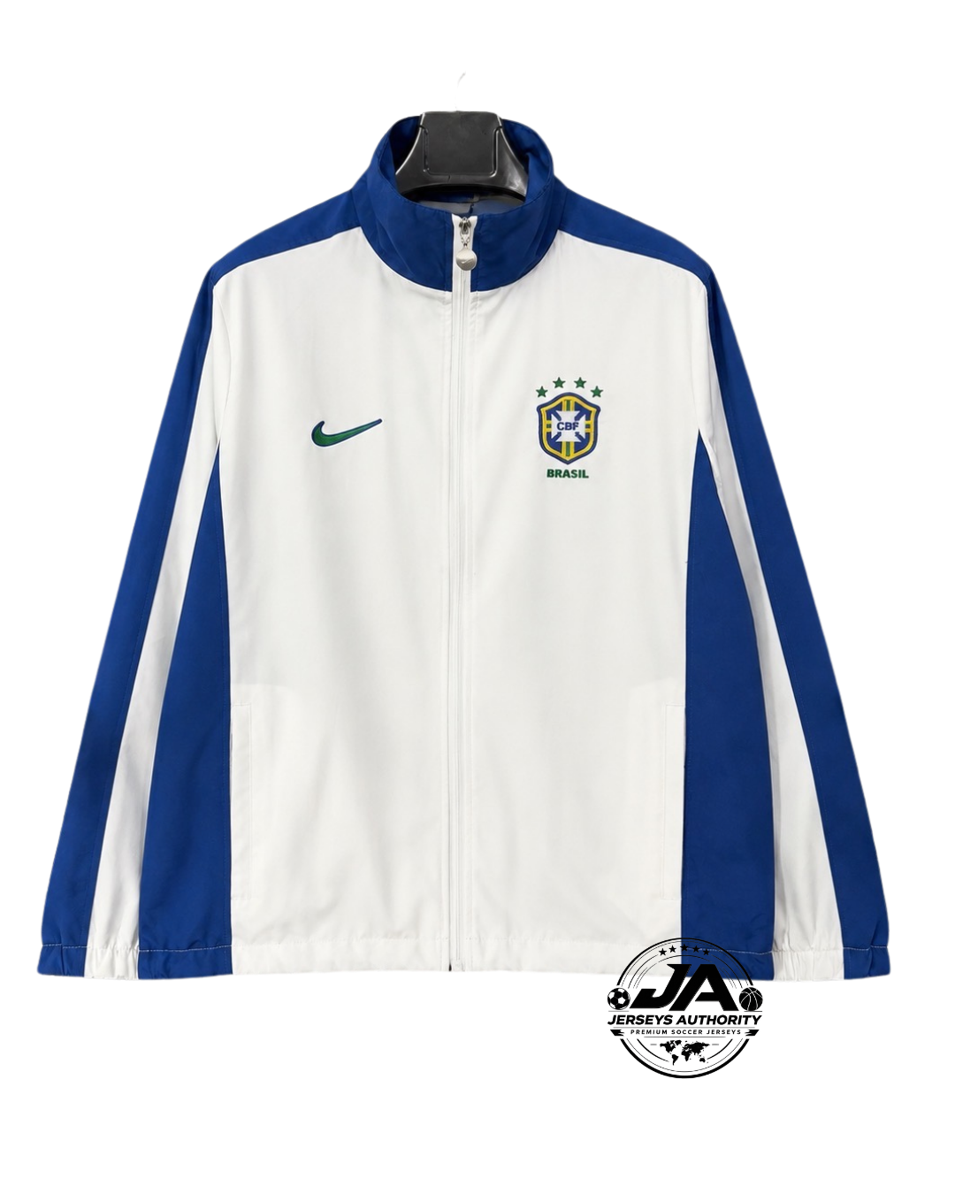 26/27 Brazil White Full Zipper Windbreaker - front