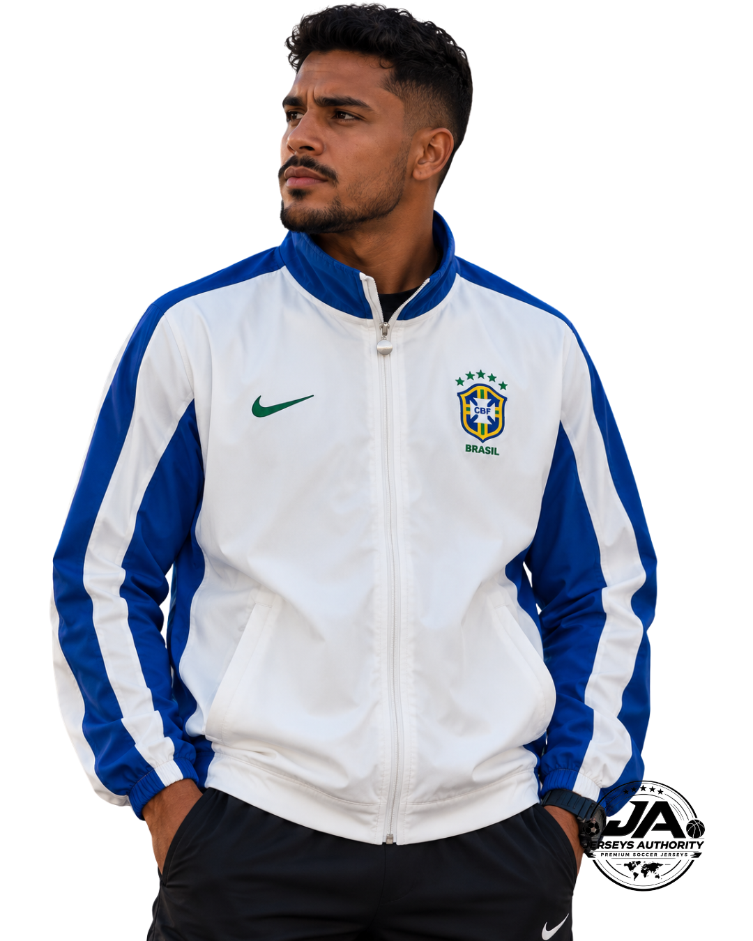 26/27 Brazil White Full Zipper Windbreaker - model