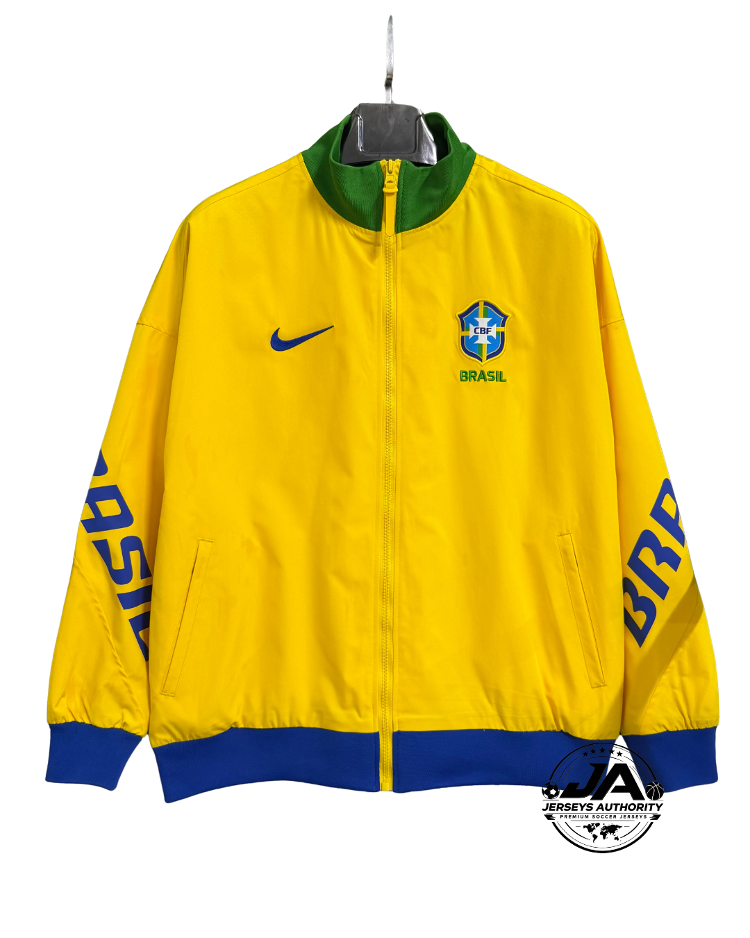 26/27 Brazil Yellow Full Zipper Windbreaker - front