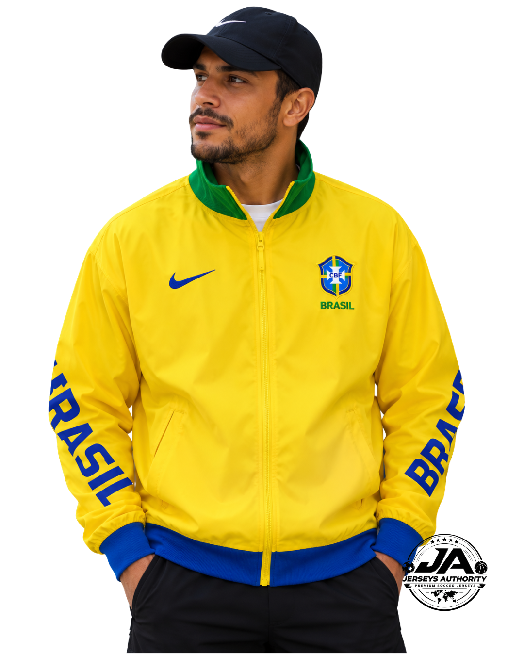 26/27 Brazil Yellow Full Zipper Windbreaker - model
