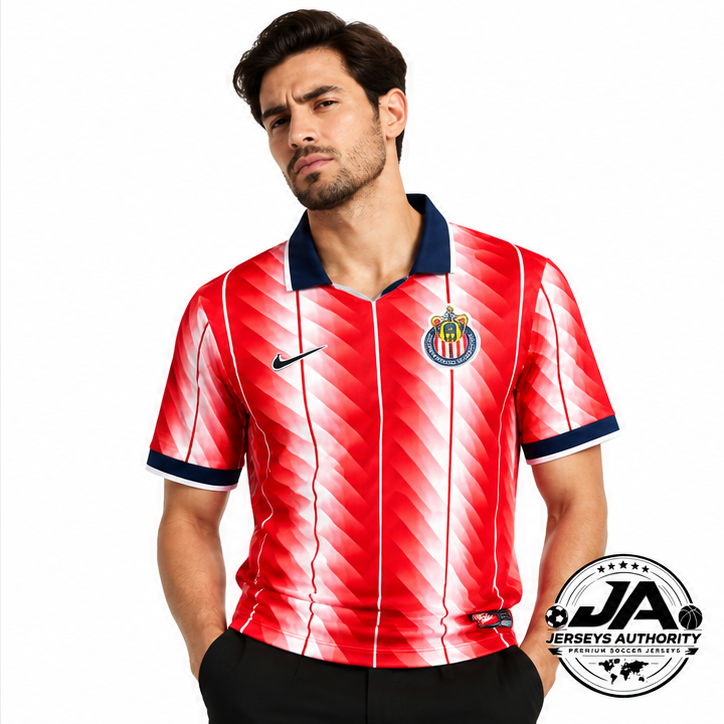 Chivas red special edition jersey worn by male model