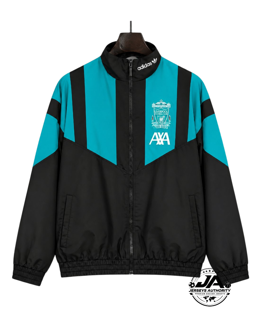26/27 Liverpool EQT Black Green Full Zipper Windbreaker