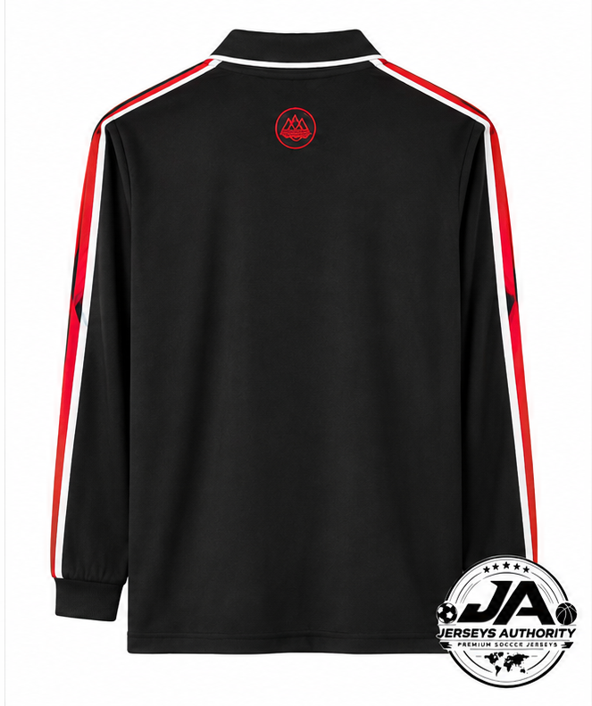 Back of Manchester United black Spezial long sleeve polo