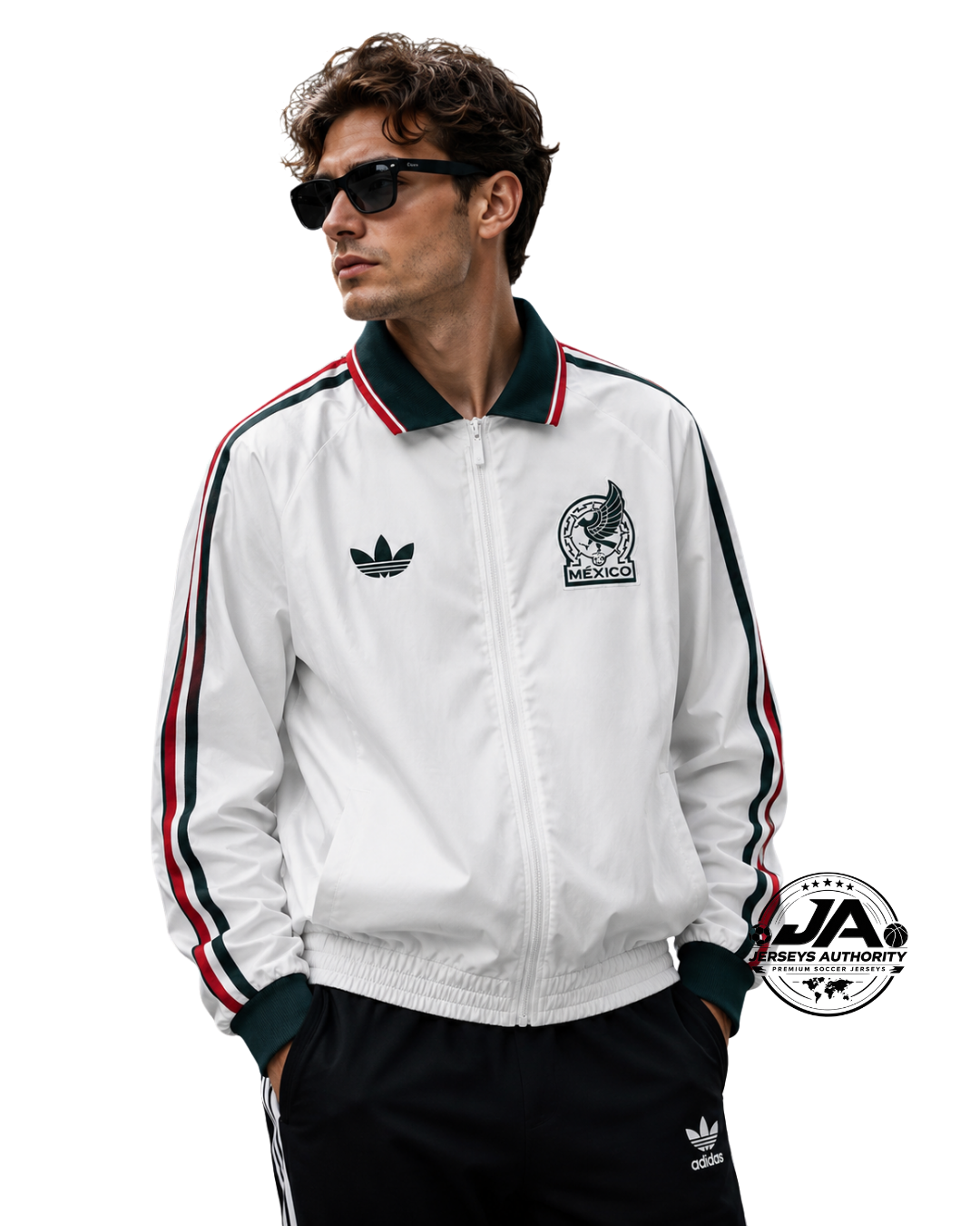 26/27 Mexico White Full Zipper Windbreaker - model
