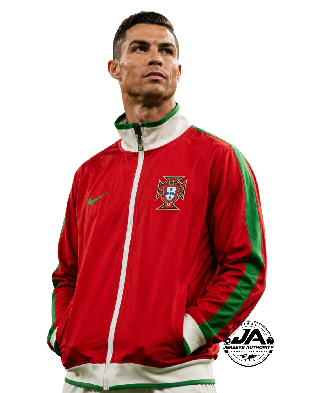 26/27 Portugal Red Full Zipper Windbreaker - model-men