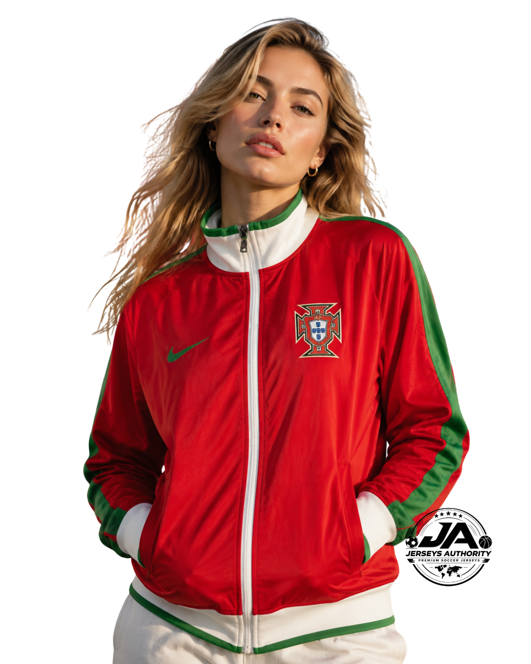 26/27 Portugal Red Full Zipper Windbreaker - model