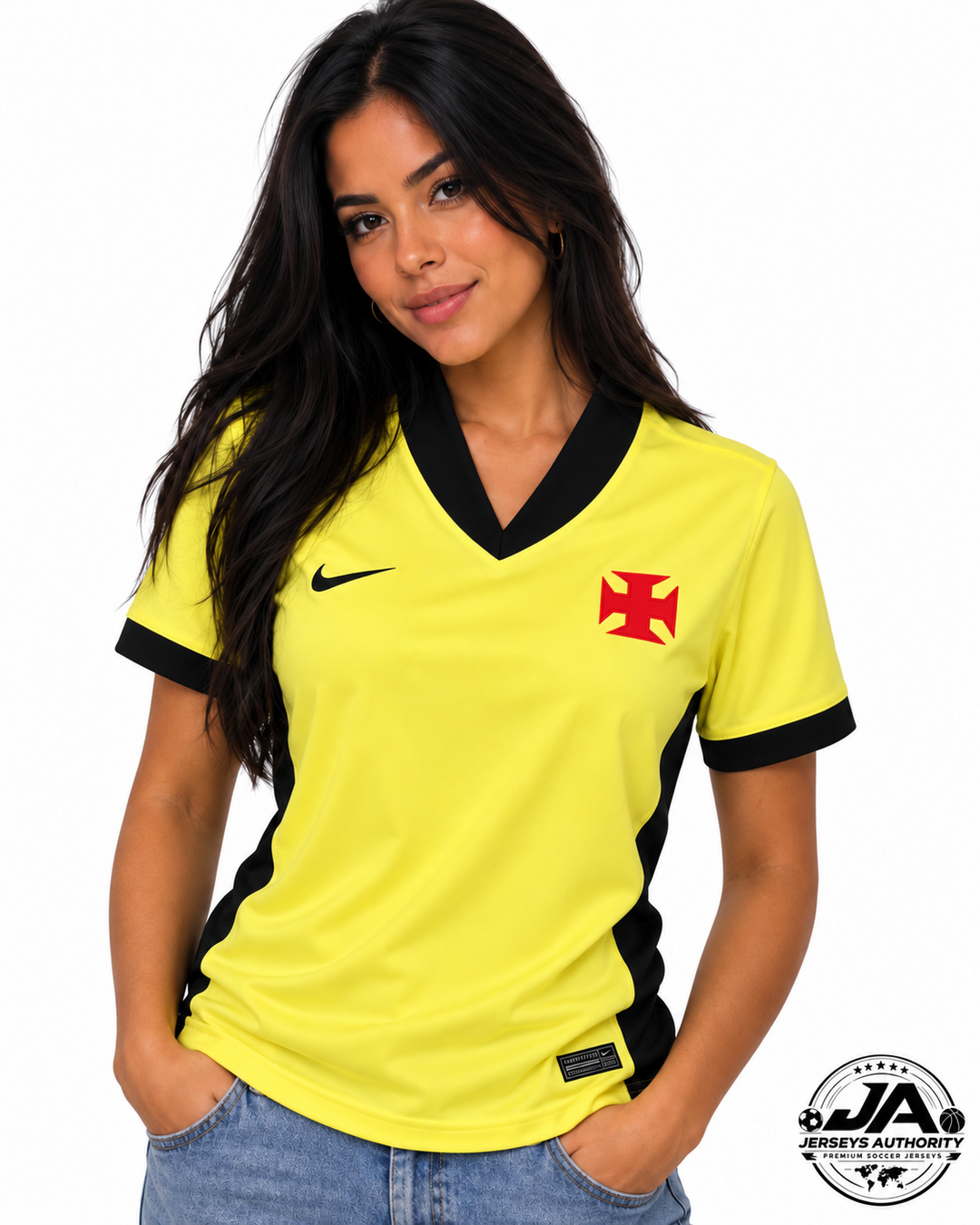 26/27 Women Vasco da Gama Yellow Special Edition Jersey on model