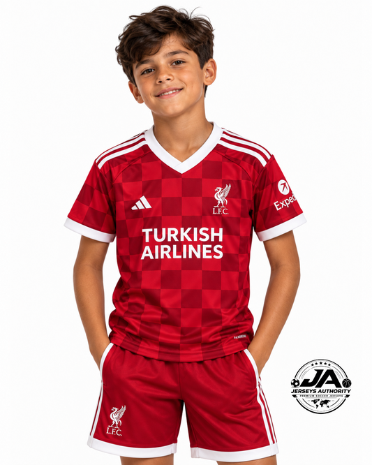 27/28 Kids Liverpool Home Red Jersey Kit