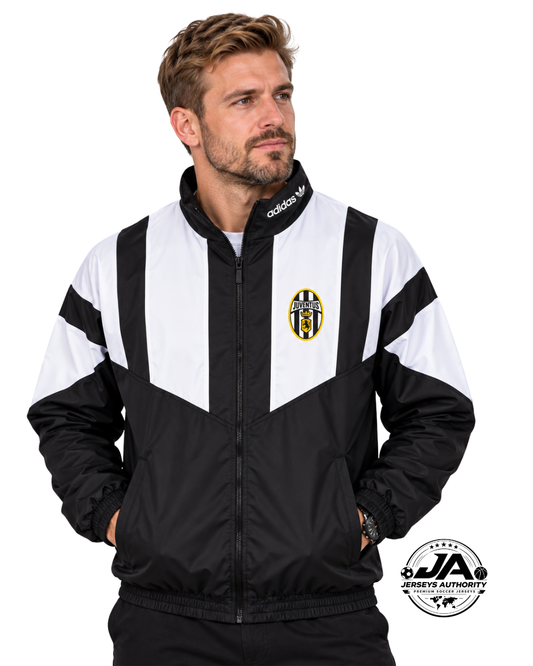 26/27 Juventus EQT Black White Full Zipper Windbreaker