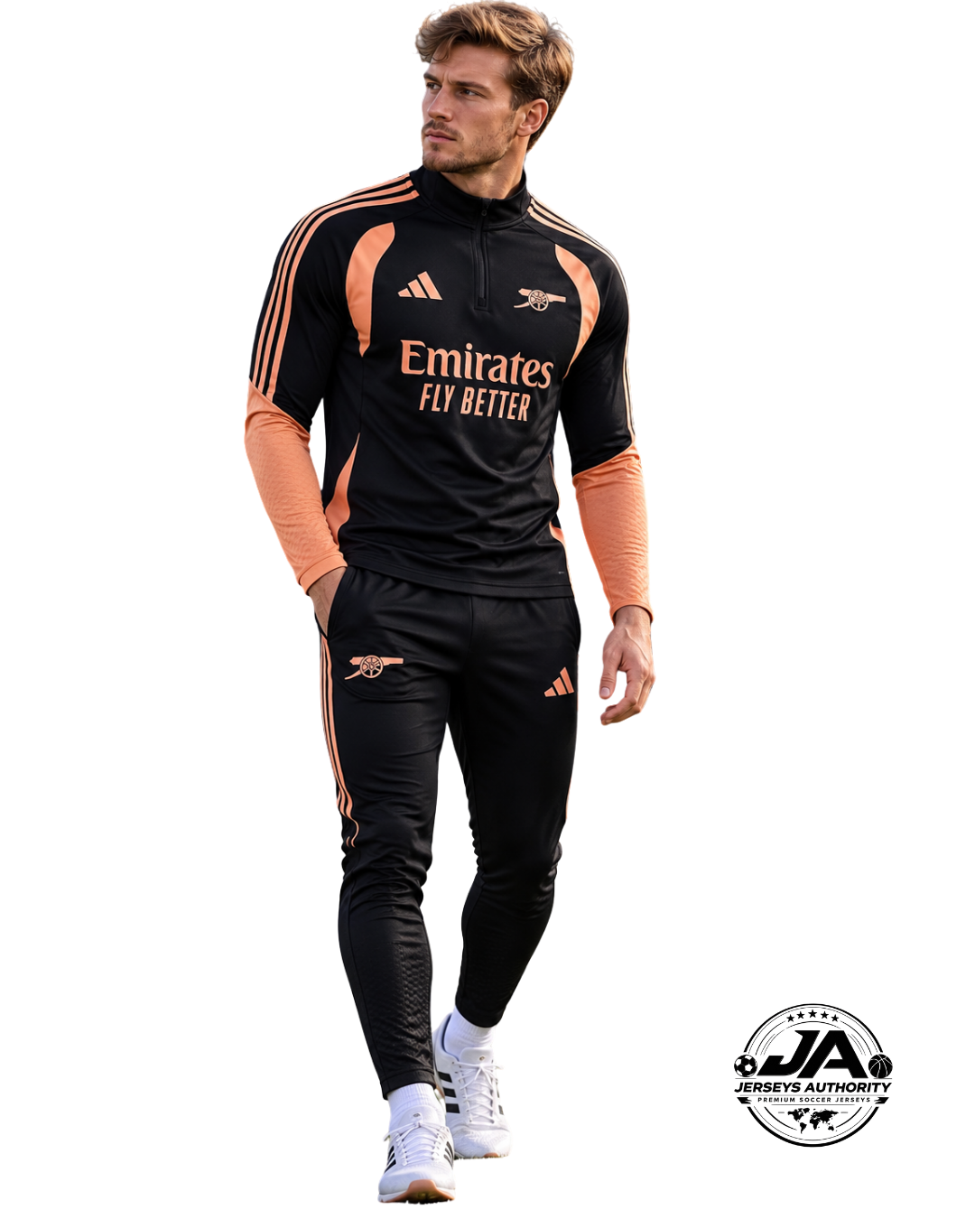 2026/27 Arsenal Black & Orange Training Set – Long Sleeve