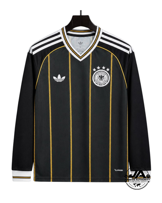 2026 Germany Away Black/Gold Long Sleeve Jersey - Fan Version