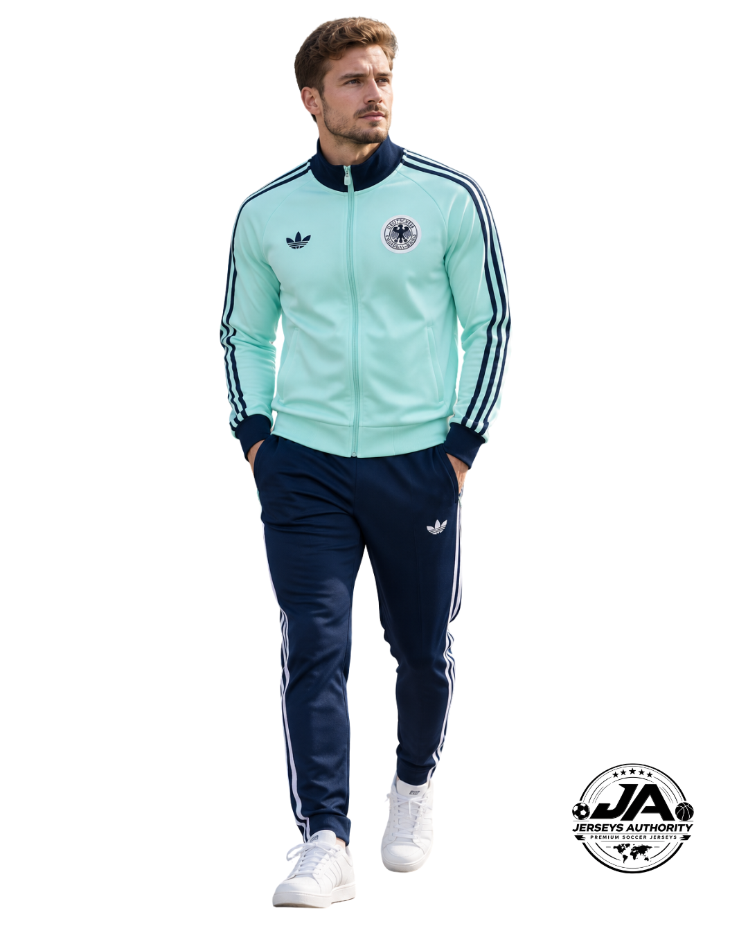 26/27 Germany Light Green Full Zipper Jacket Tracksuit
