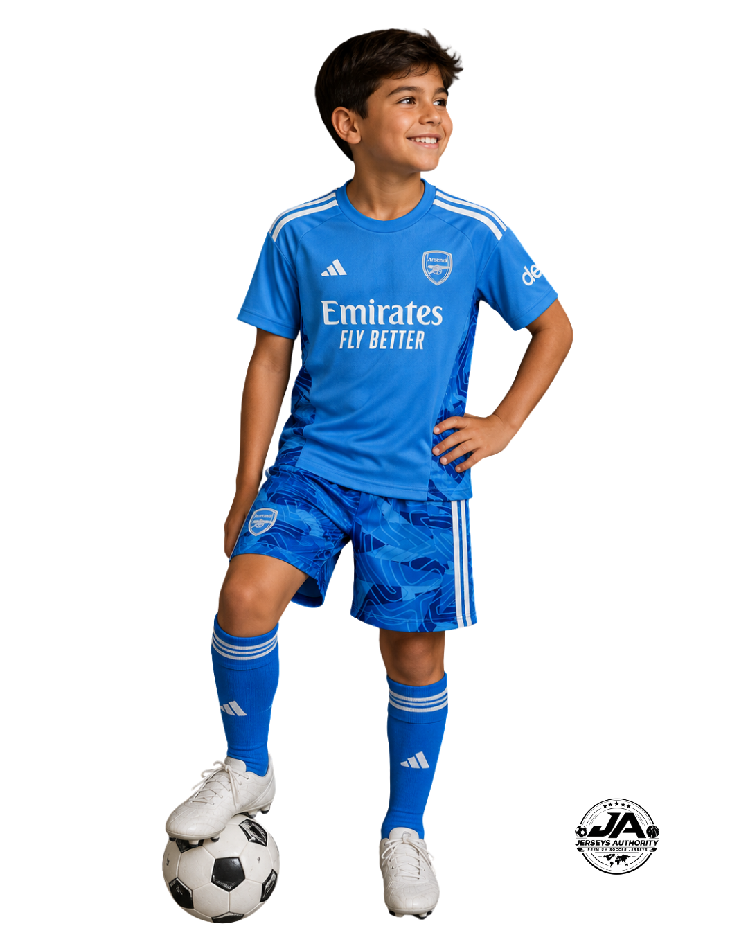 Arsenal 2026/27 Goalkeeper Blue Jersey Kids Kit