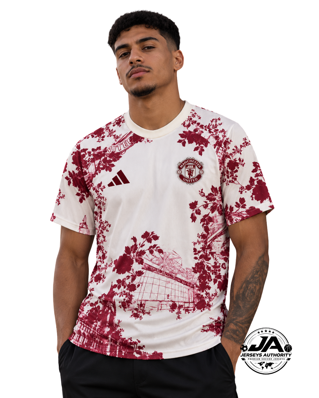 26/27 Manchester United Training Floral White Jersey - Fan Version
