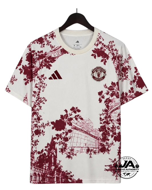 26/27 Manchester United Training Floral White Jersey - Fan Version