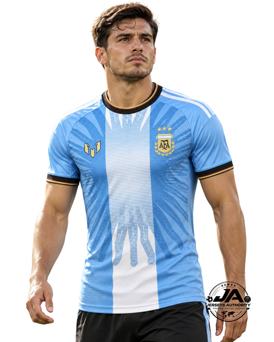 Argentina Messi Tribute Blue Player Jersey - Slim Fit
