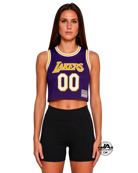 Los Angeles Lakers Women's Retro Cropped Jersey - Purple