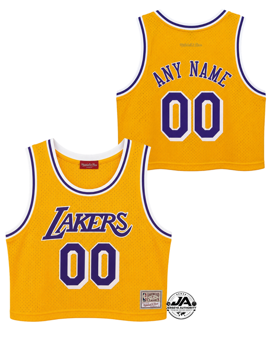 Los Angeles Lakers Women's Retro Cropped Jersey - Gold