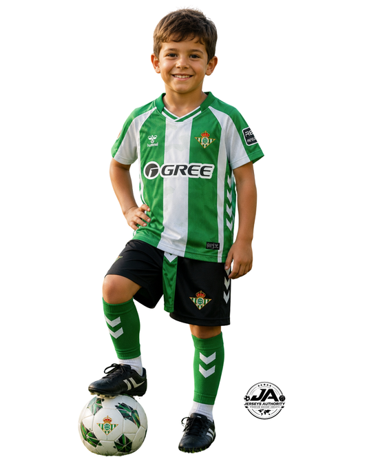 Kids Kit Real Betis 2025/26 Home Jersey