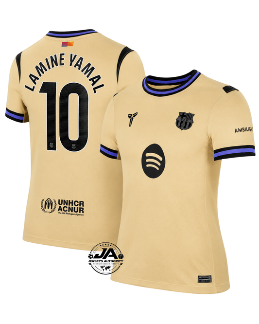 Barcelona Away Lamine Yamal 10 Fan Jersey 2025/26 Official Printing (Champions League)