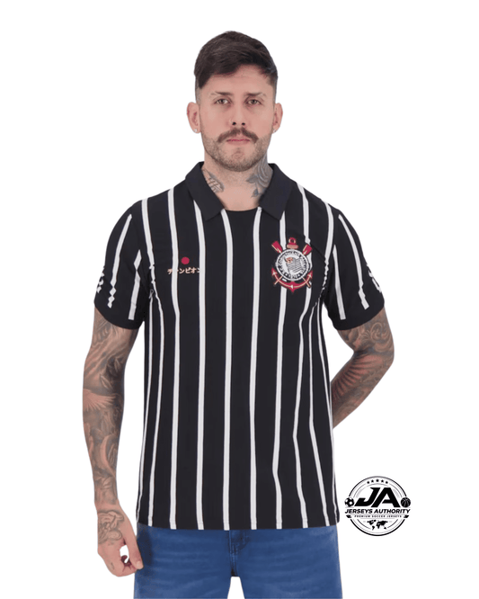 Camiseta Polo Corinthians Retrô Japão Masculina - Fan Version