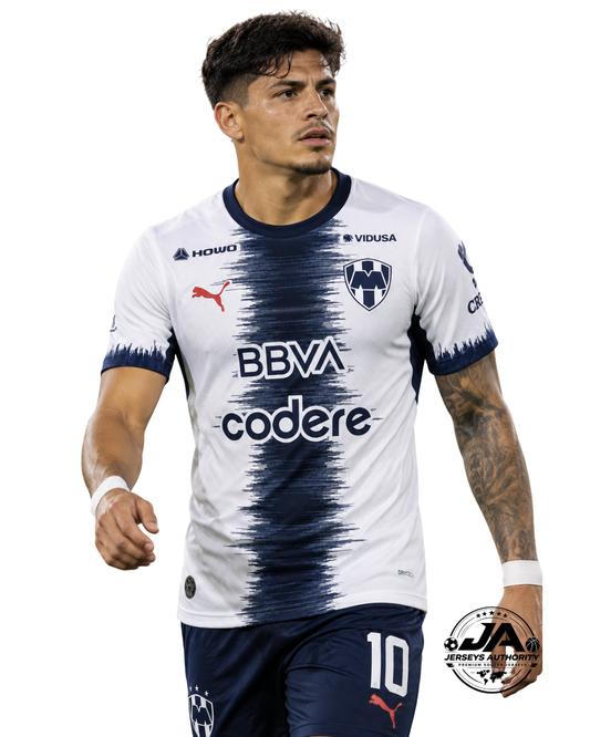26/27 Monterrey Away White Navy  Player Jersey - Slim Fit