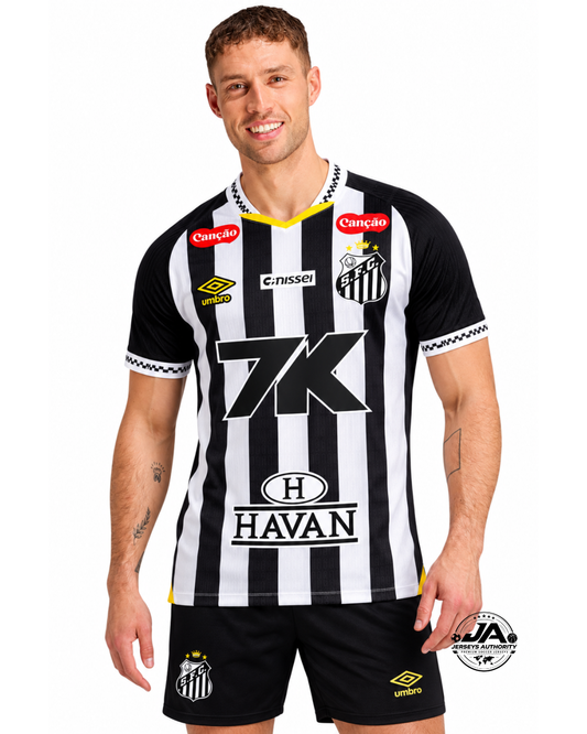 Santos 2025/26 Away Player Jersey With Full Sponsors - Slim Fit