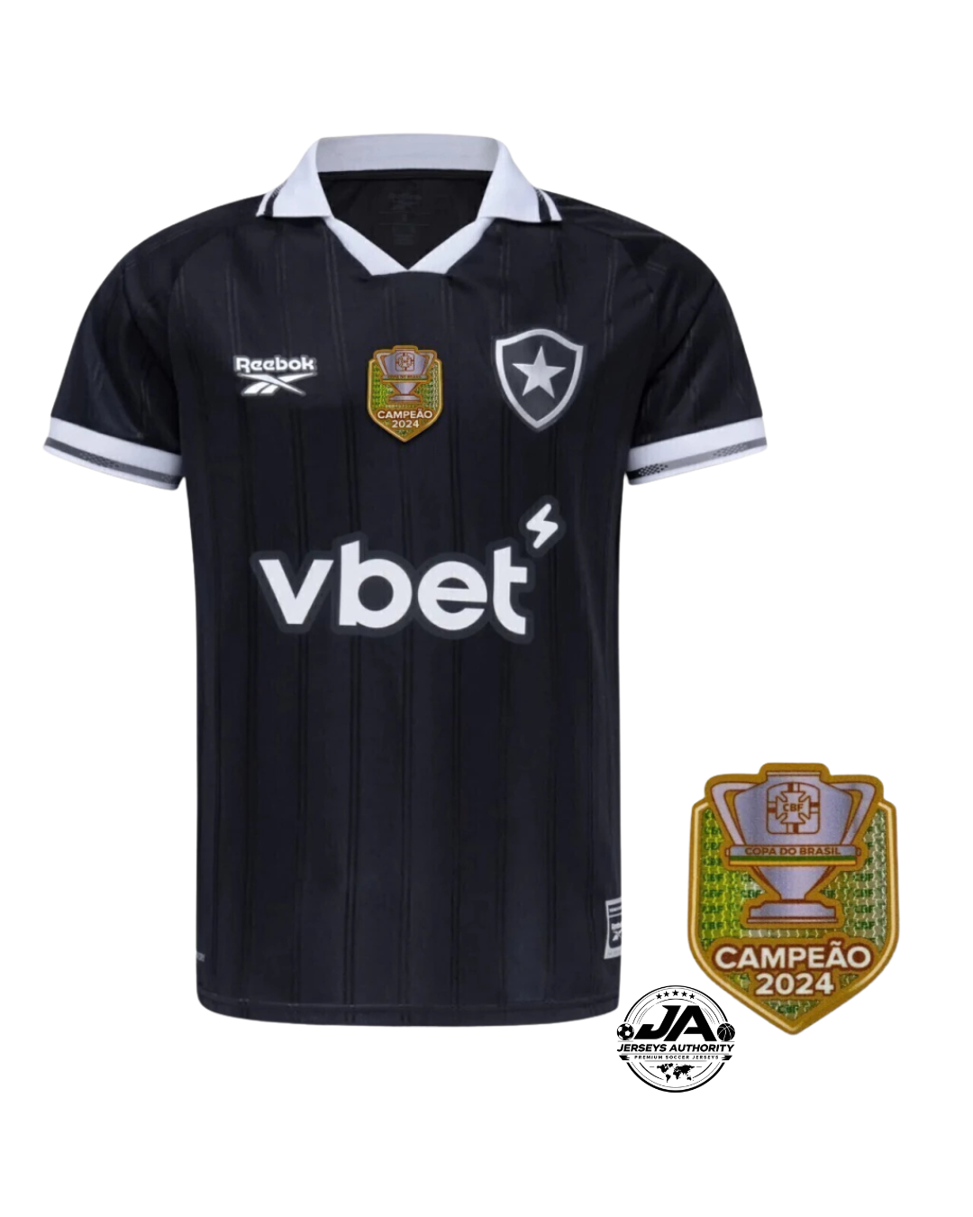 Camiseta Botafogo II 2025 Visitante Reebok Parche Campeón Brasileirao 2024 - Aficionado