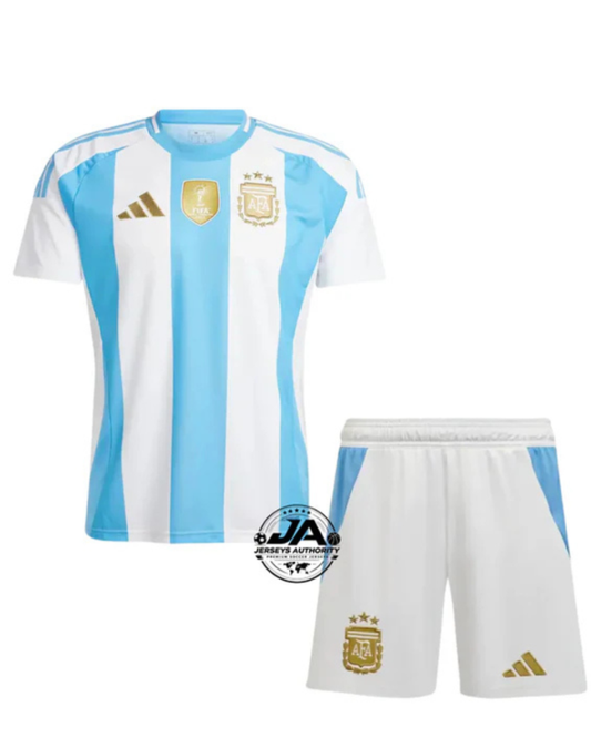 Argentina Home Kids Kit 2024 - Patch Fifa World Champions 2022