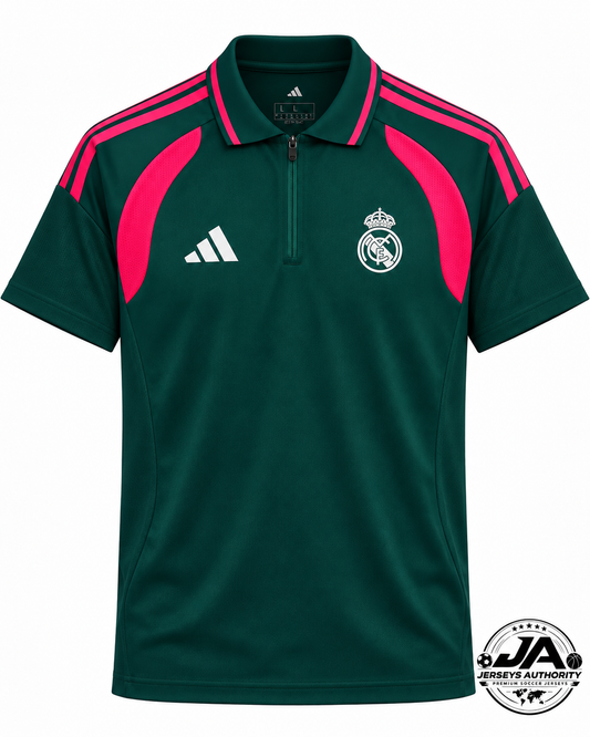 26/27 Real Madrid Training Dark Green Polo Jersey