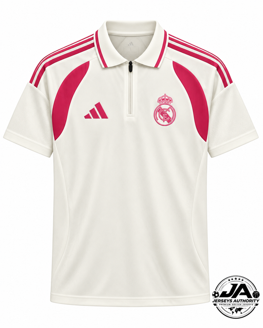 26/27 Real Madrid Training Cream Polo Jersey