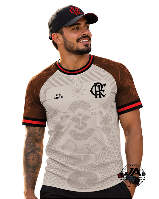 26/27 Urubu De Lima Flamengo Manto Da Nação Brown Player Jersey - Slim Fit
