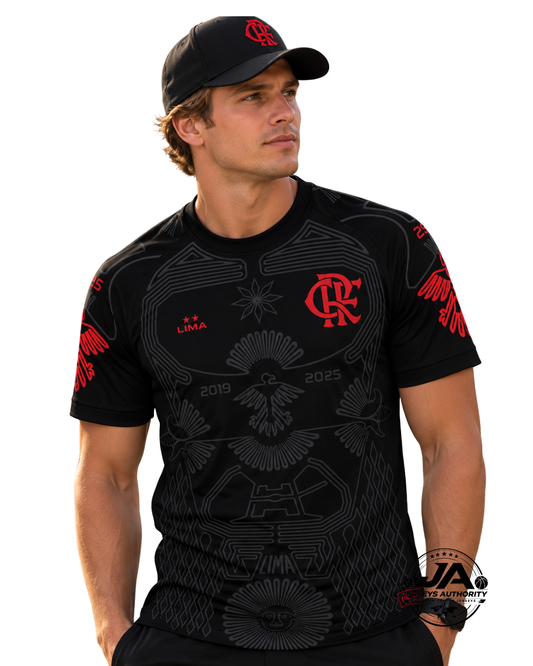 26/27 Urubu De Lima Flamengo Manto Da Nação Black Player Jersey - Slim Fit