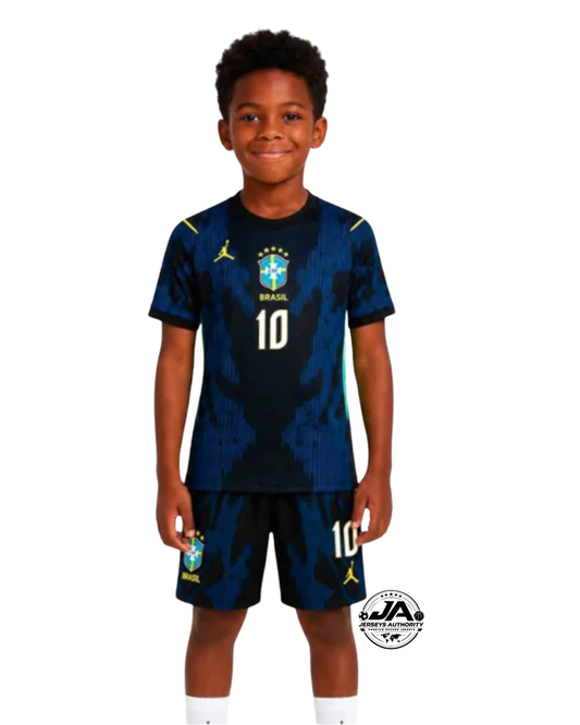 Brazil World Cup 2026 Kids Kit Neymar Jr. #10 Away Jersey