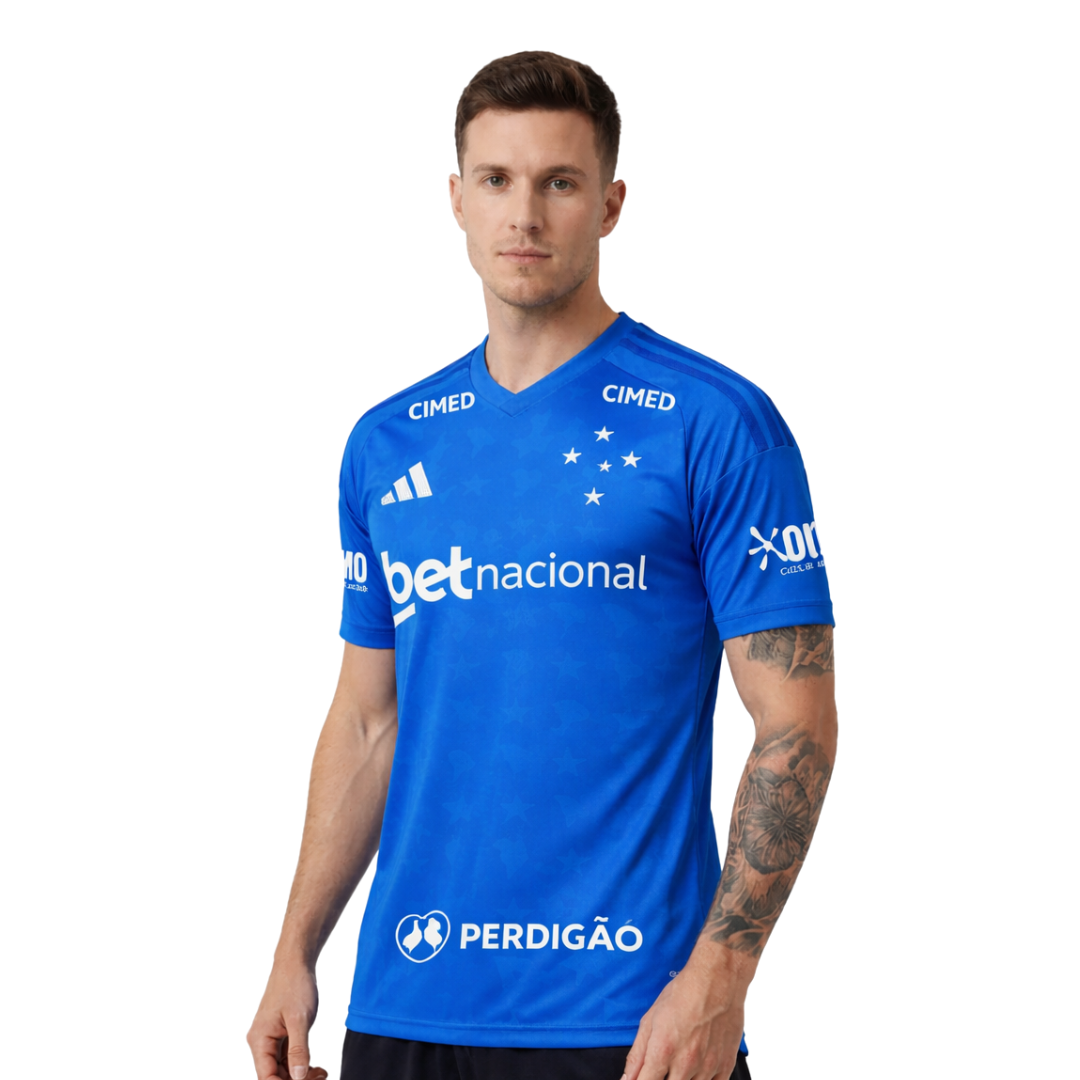 Camisa Adidas Cruzeiro Treino Atleta 2026 - com Patrocínios