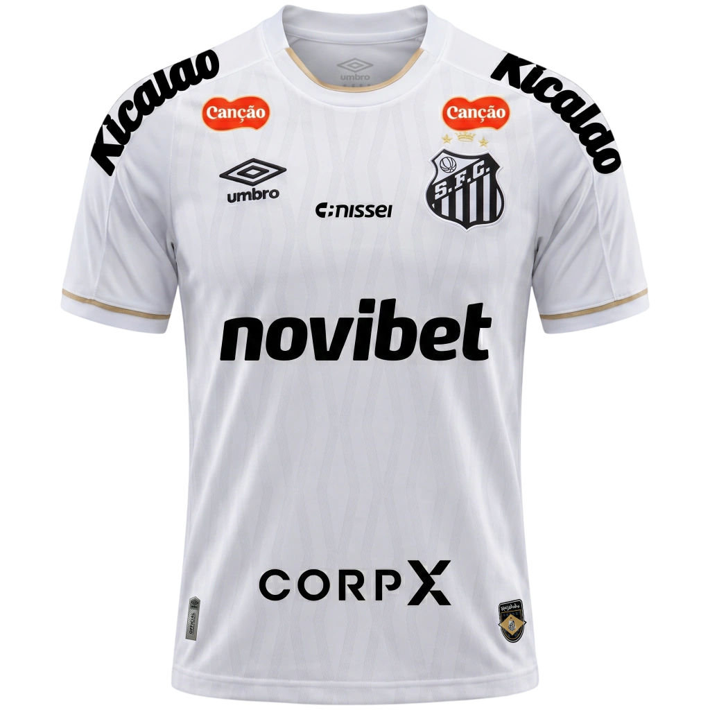 Santos 2026/27 camiseta de local Umbro jugador con patrocinadores completos - corte ajustado