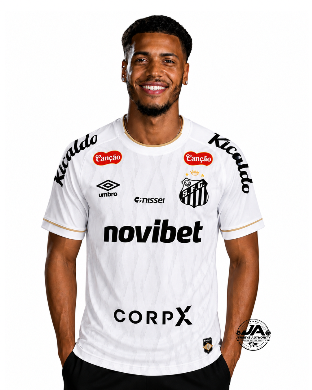 Santos 2026/27 camiseta de local Umbro jugador con patrocinadores completos - corte ajustado