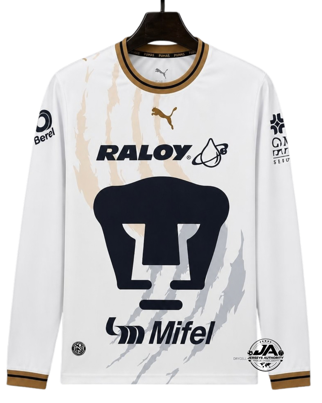 26/27 Pumas Away Long Sleeve White Jersey - Fan Version