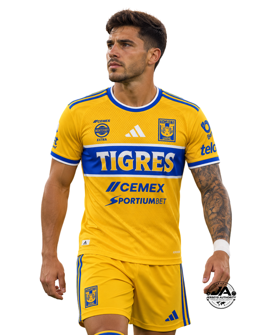 26/27 Tigres Home Player Jersey Full Sponsors - Slim Fit