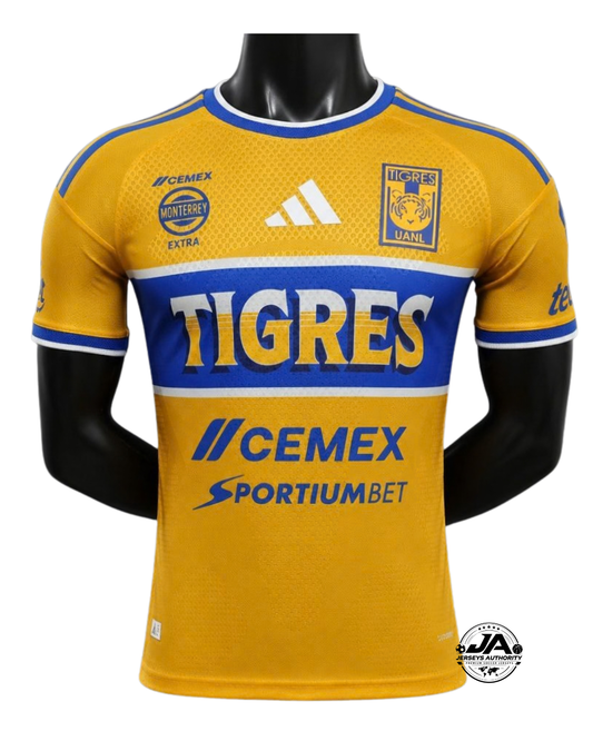 26/27 Tigres Home Player Jersey Full Sponsors - Slim Fit