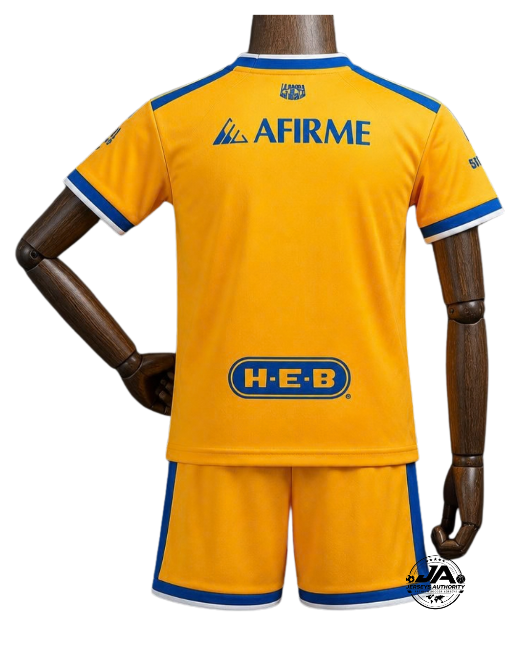 26/27 Kids Tigres Gold With Blue Jersey Kit