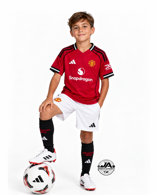 Kid's Manchester United Home Jersey 25/26