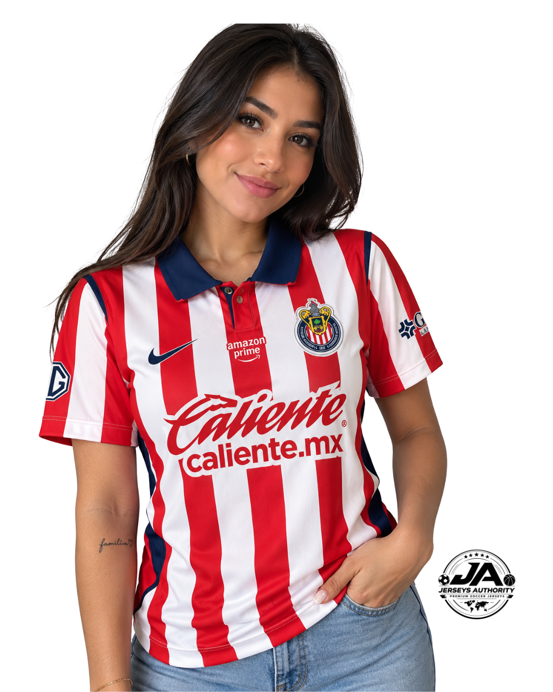 26/27 Women Chivas Home Red White Stripes Jersey